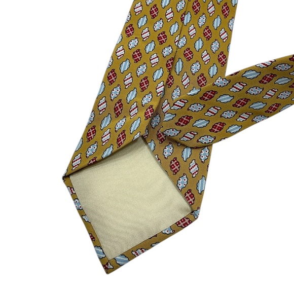 🆕HARDY AMIES Beige Art Silk LUXURY Tie ITALY - Picture 4 of 4